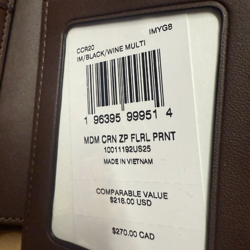 COACH Medium Corner Zip Wallet With Floral Print CCR20 - Picture 5 of 6